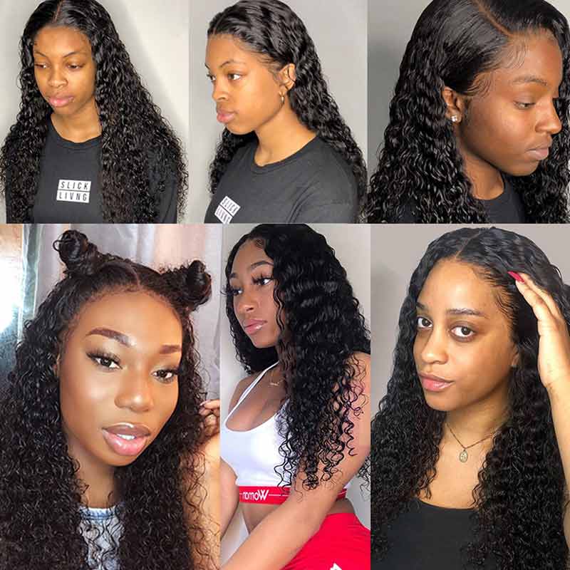 Deep Wave Lace Front Wigs 100% Human Hair Wigs Natural Hairline