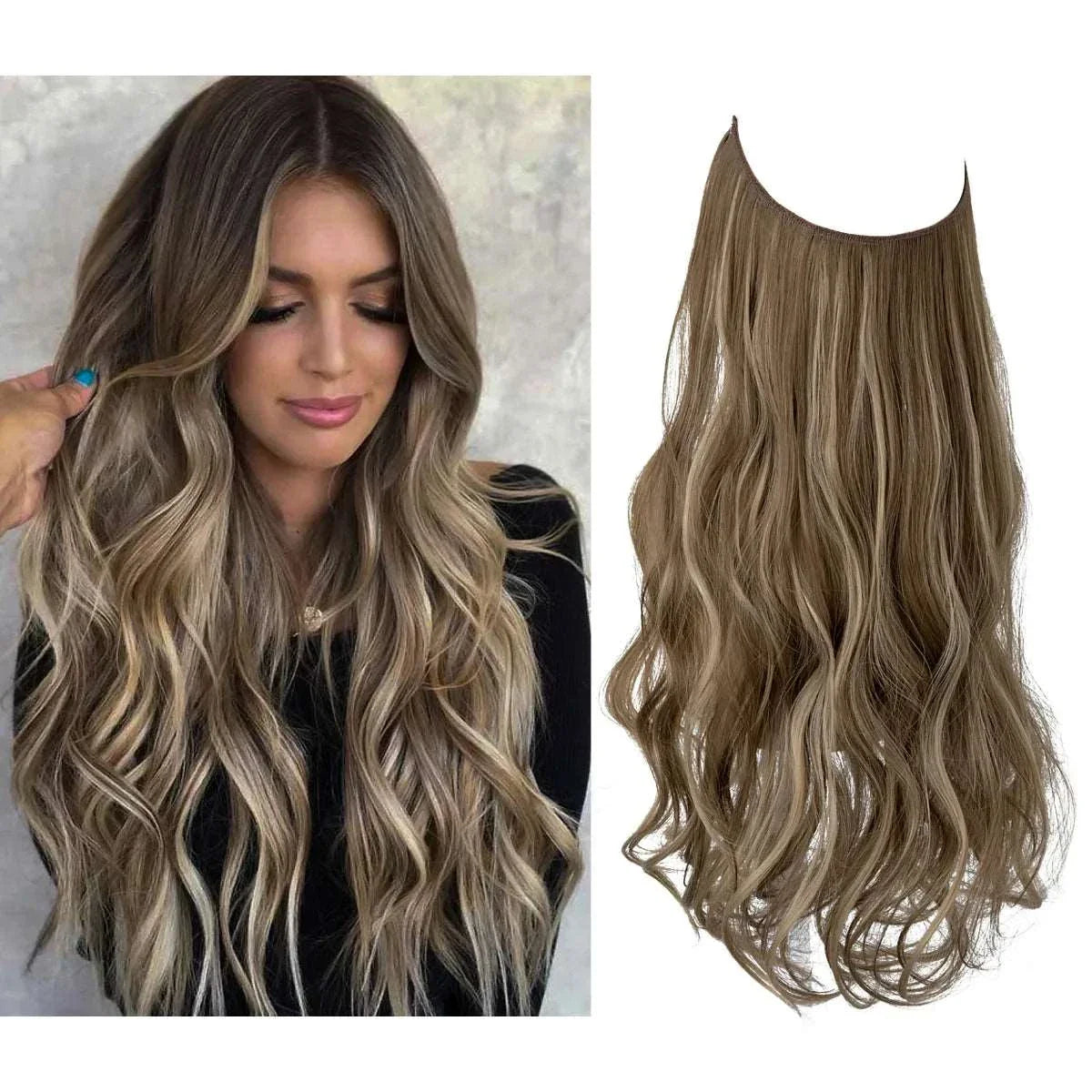 blenju™ Wavy Hair Extensions — No Clips, No Glue, Instant Volume