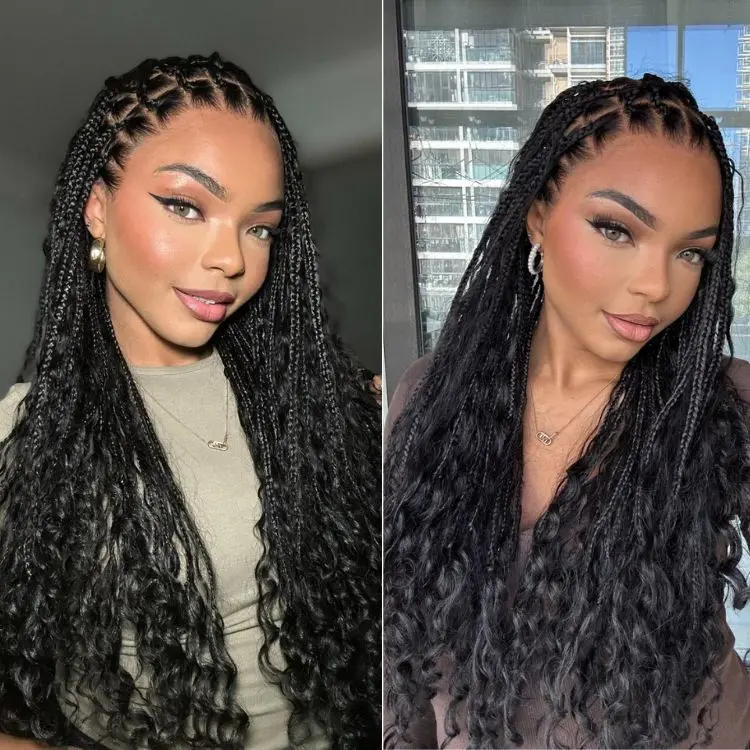 🔥Glueless HD Lace Knotless Braided Wig – Natural Scalp Look, Ready to Wear