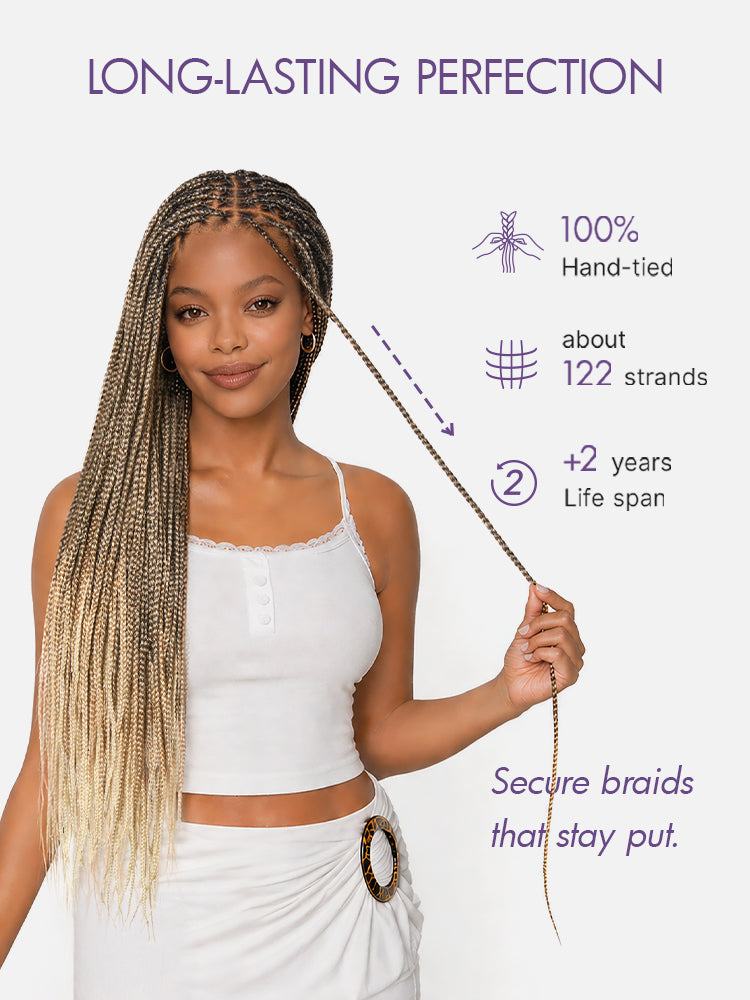 🔥Glueless HD Lace Knotless Braided Wig – Natural Scalp Look, Ready to Wear