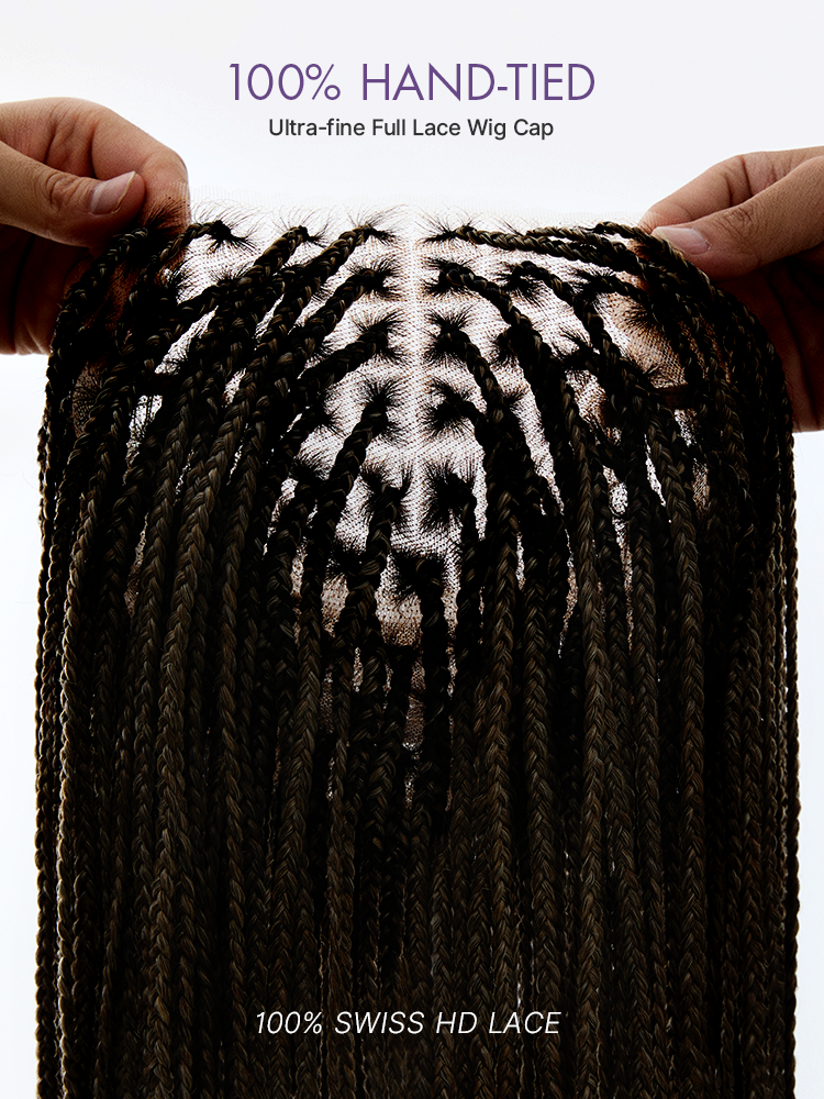 🔥Glueless HD Lace Knotless Braided Wig – Natural Scalp Look, Ready to Wear