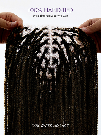 🔥Glueless HD Lace Knotless Braided Wig – Natural Scalp Look, Ready to Wear