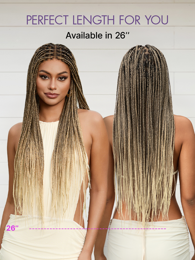🔥Glueless HD Lace Knotless Braided Wig – Natural Scalp Look, Ready to Wear