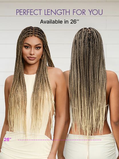 🔥Glueless HD Lace Knotless Braided Wig – Natural Scalp Look, Ready to Wear