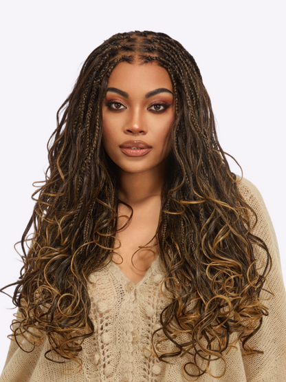 🔥Glueless HD Lace Knotless Braided Wig – Natural Scalp Look, Ready to Wear