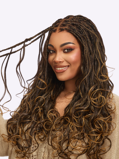 🔥Glueless HD Lace Knotless Braided Wig – Natural Scalp Look, Ready to Wear