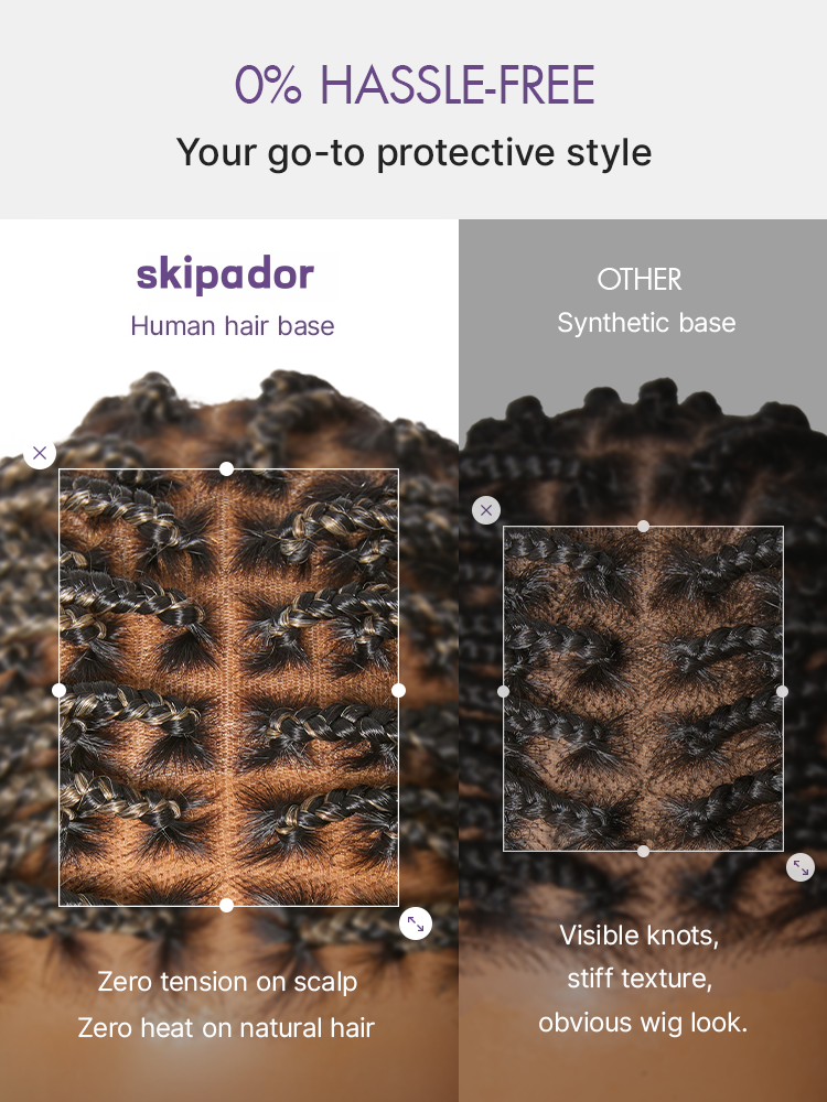 🔥Glueless HD Lace Knotless Braided Wig – Natural Scalp Look, Ready to Wear