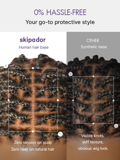 🔥Glueless HD Lace Knotless Braided Wig – Natural Scalp Look, Ready to Wear