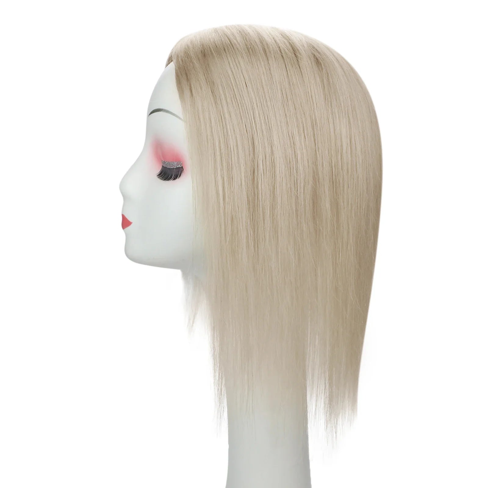 Straight Human Hair Topper – Remy Clip-In Hair Piece with Mono & PU Base