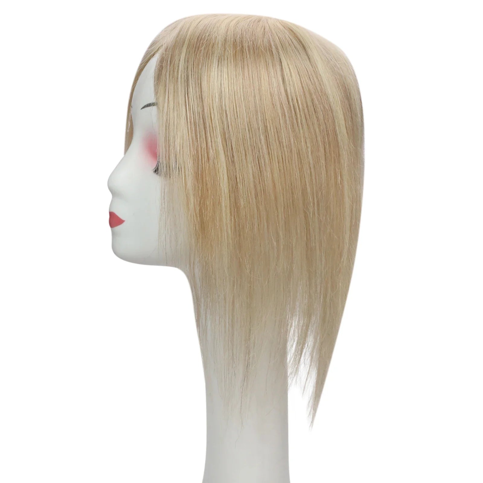 Straight Human Hair Topper – Remy Clip-In Hair Piece with Mono & PU Base