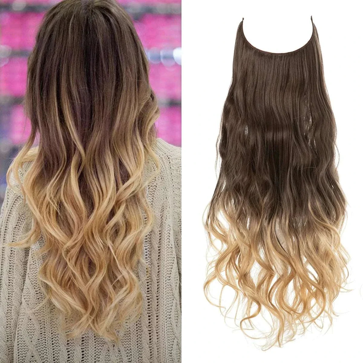 blenju™ Wavy Hair Extensions — No Clips, No Glue, Instant Volume