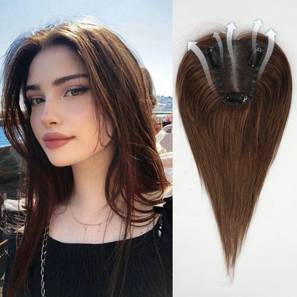 Ombre Ash Blonde Human Hair Topper | Silk Base Remy Hair Topper for Thinning Hair
