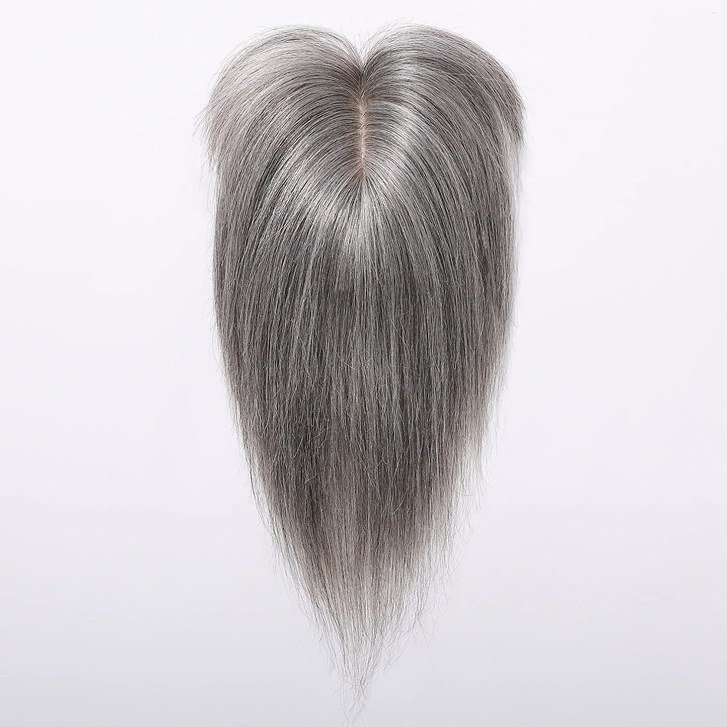 10” Human Hair Topper with Thick Bangs – 360° Clip-In Silk Base Topper for Women