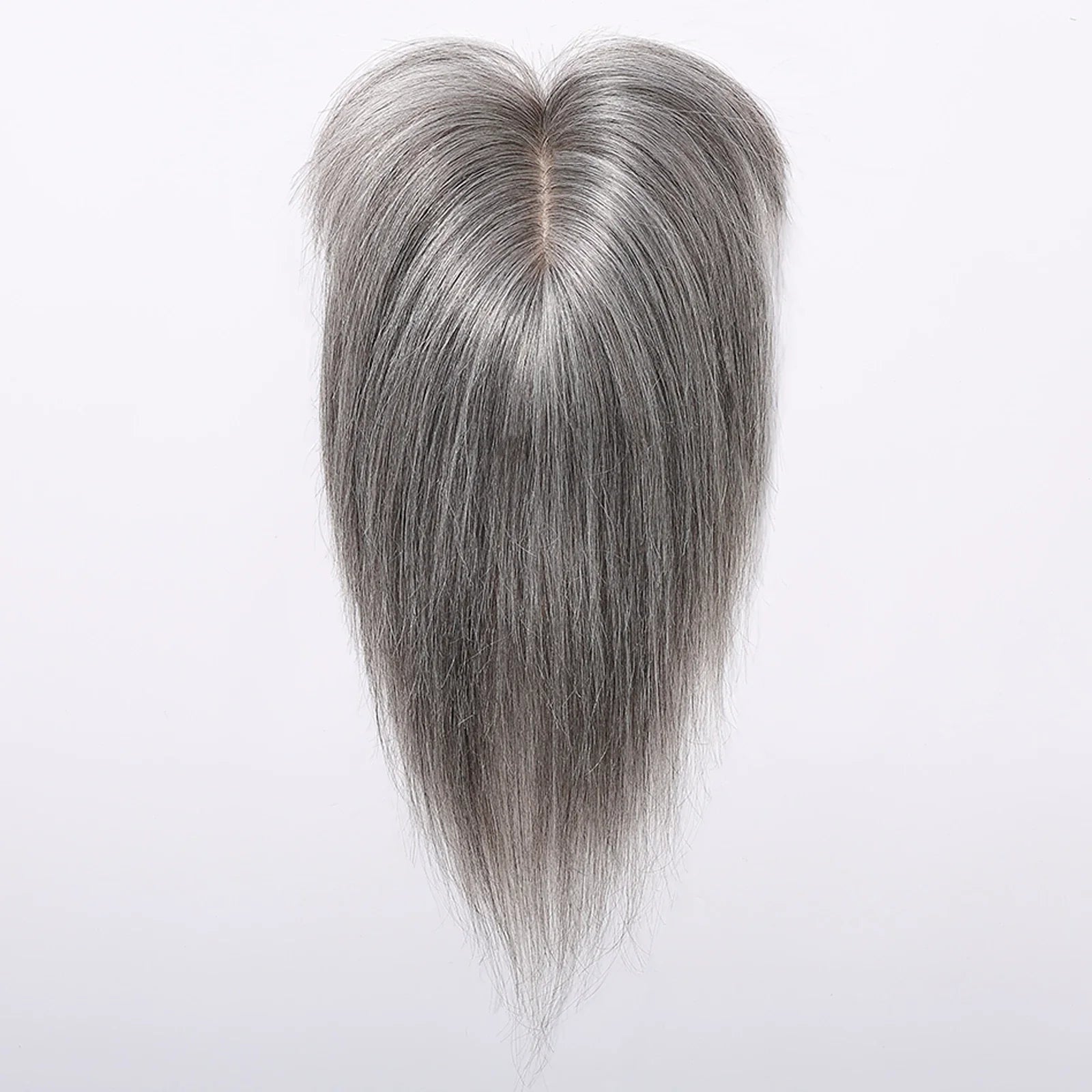 10” Human Hair Topper with Thick Bangs – 360° Clip-In Silk Base Topper for Women