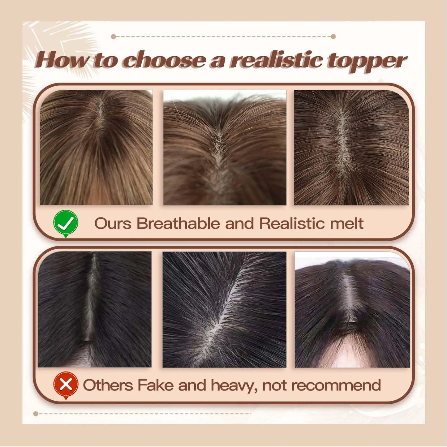 Ombre Blonde Human Hair Topper with Bangs | Remy Silk Base Clip-In Hair Topper for Volume & Hair Loss Coverage