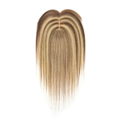 Silk Base 3D Human Hair Topper with 360° Bangs – Real Hair Volume Topper for Thinning Hair