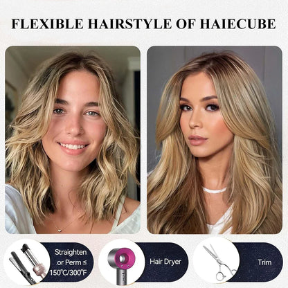12” Straight Human Hair Topper – Middle Part Swiss Lace Base