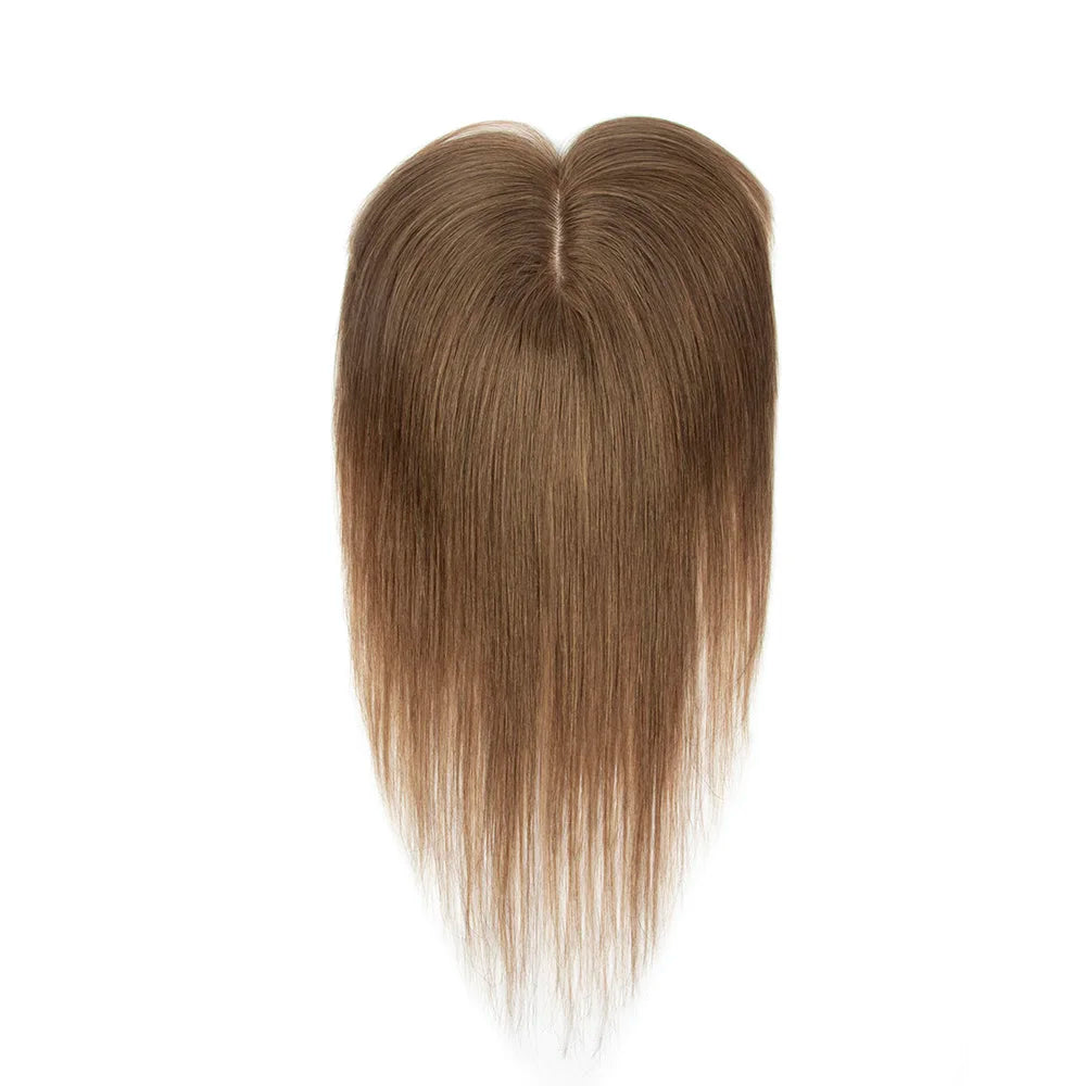 Silk Base 3D Human Hair Topper with 360° Bangs – Real Hair Volume Topper for Thinning Hair