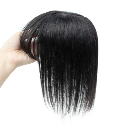 Silk Base 3D Human Hair Topper with 360° Bangs – Real Hair Volume Topper for Thinning Hair