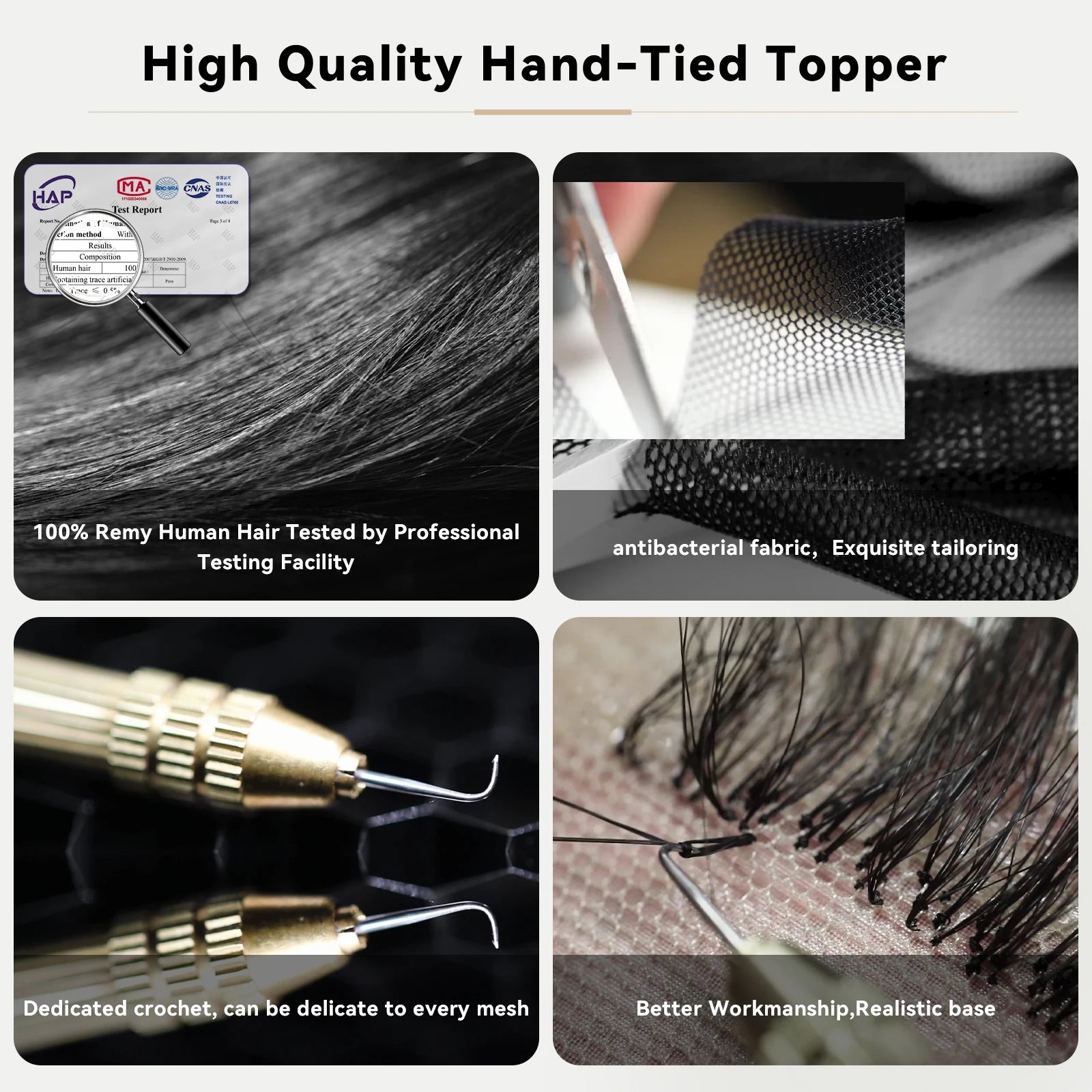 10” Human Hair Topper with Bangs – Silk Base Short Bob (6.5×6.5”)