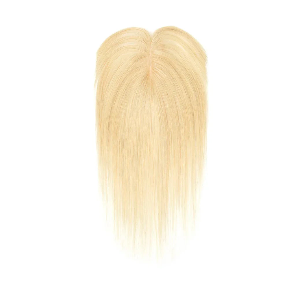 Silk Base 3D Human Hair Topper with 360° Bangs – Real Hair Volume Topper for Thinning Hair