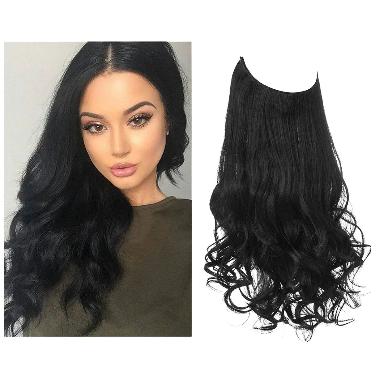 blenju™ Wavy Hair Extensions — No Clips, No Glue, Instant Volume