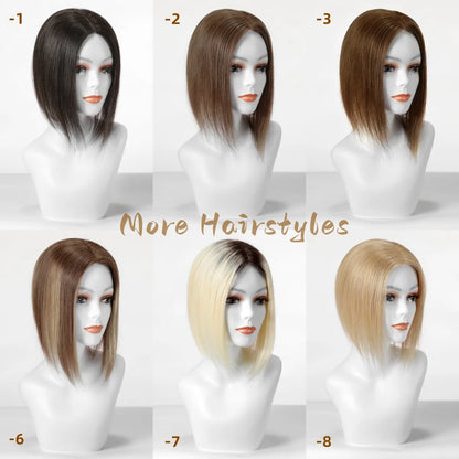 14” Human Hair Topper – Straight Mono Lace Base Clip-In Hairpiece for Women