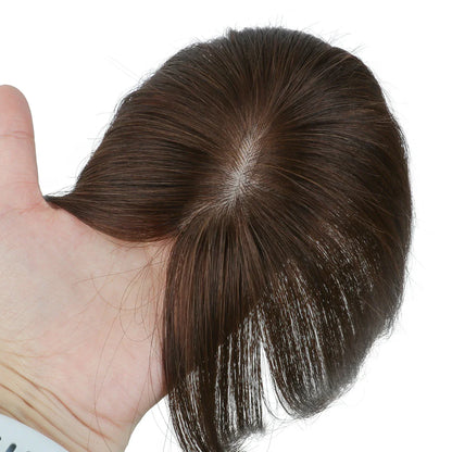 360° Human Hair Topper with Bangs – Real Hair Volume Topper for Thinning Hair