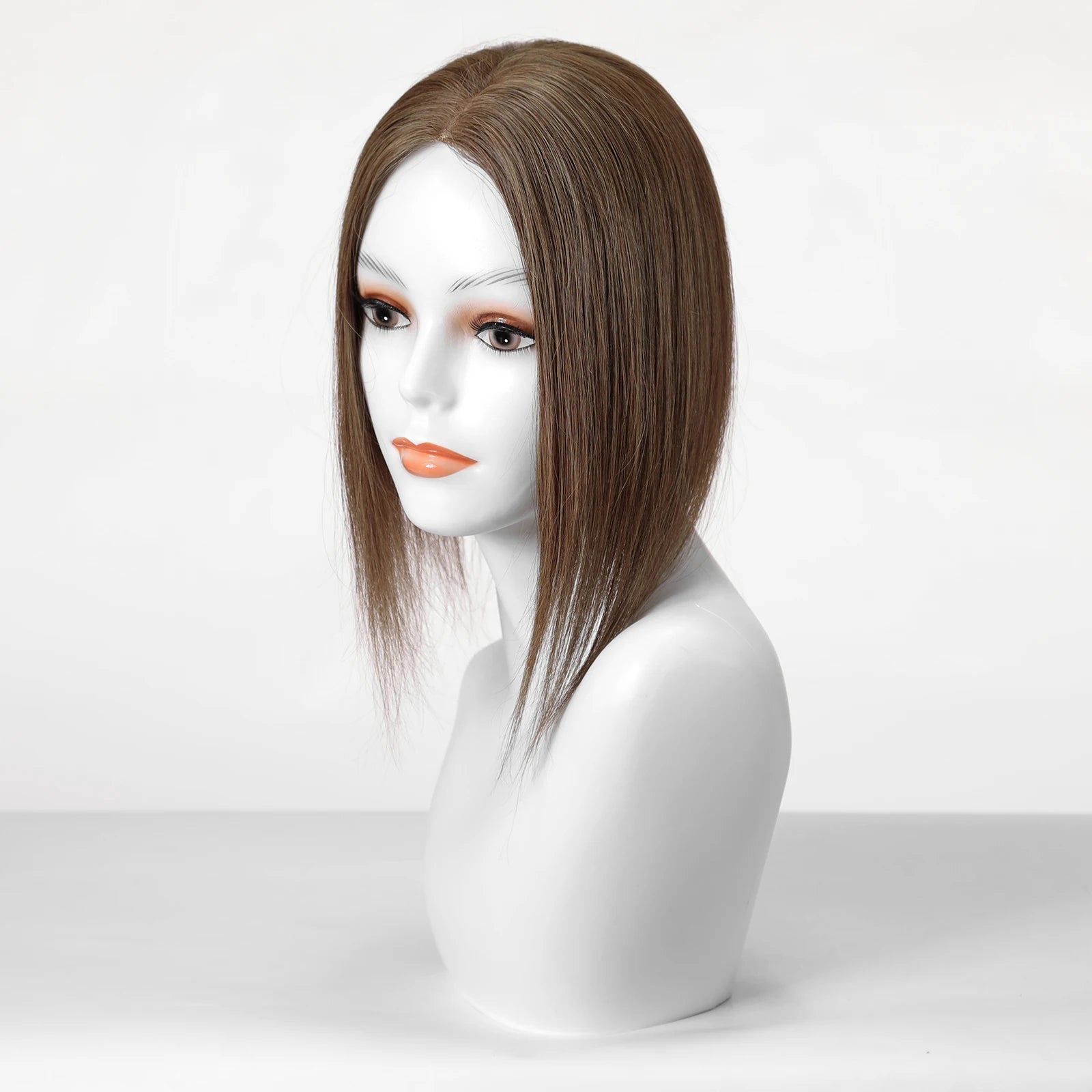 14” Human Hair Topper – Straight Mono Lace Base Clip-In Hairpiece for Women
