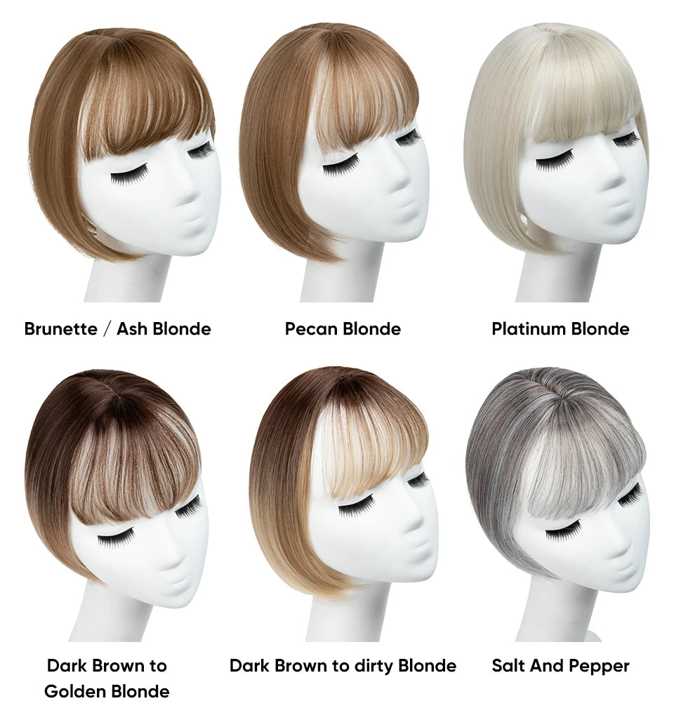 Silkara™ Clip in Hair Topper With Bangs