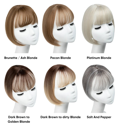 Silkara™ Clip in Hair Topper With Bangs