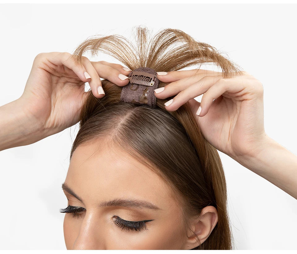 Silkara™ Clip in Hair Topper With Bangs
