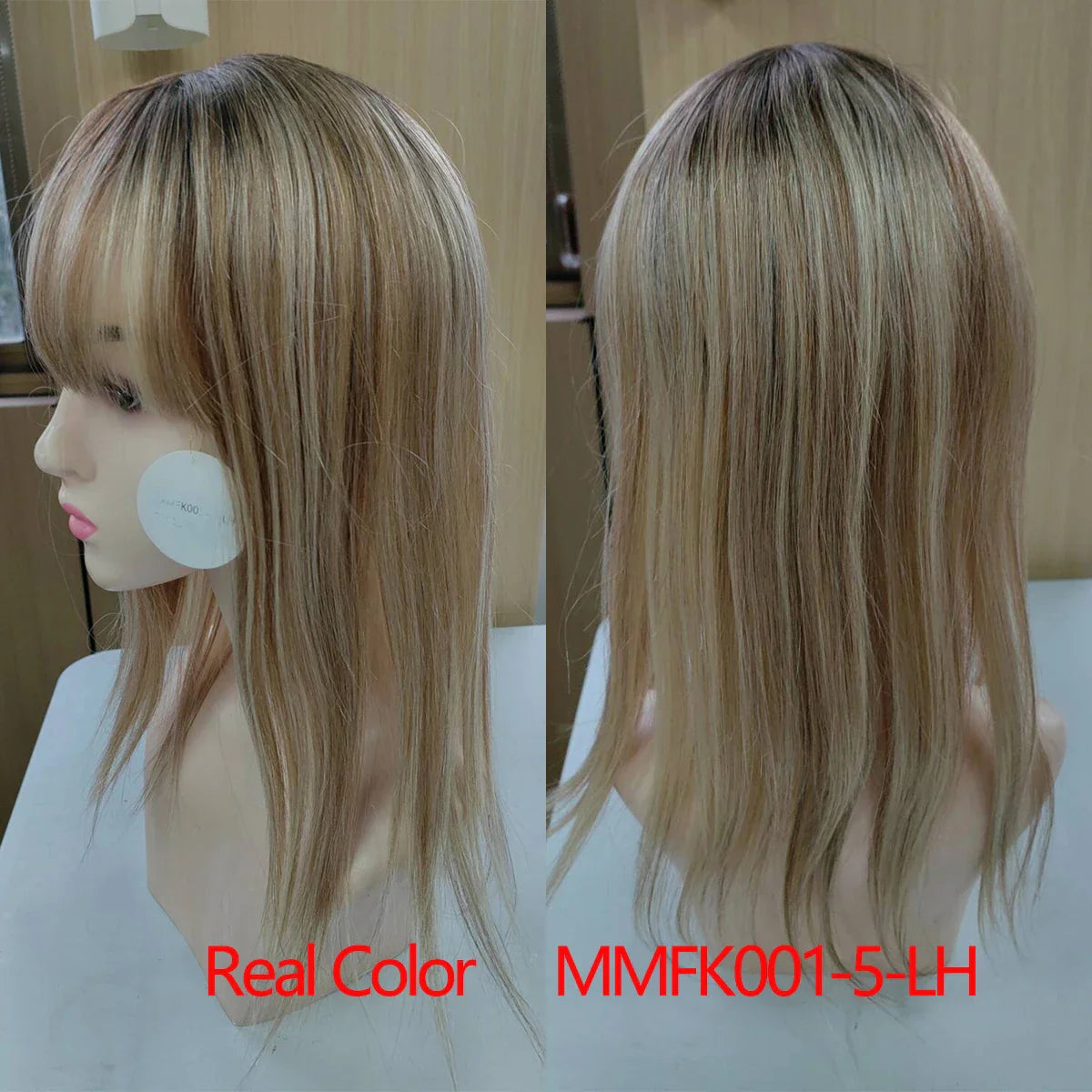16” Full Coverage Human Hair Topper – Large 9×9 Silk Base Brown Highlights