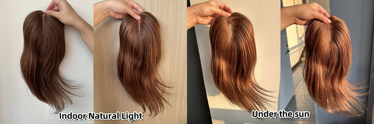 14” Human Hair Topper – Straight Mono Lace Base Clip-In Hairpiece for Women
