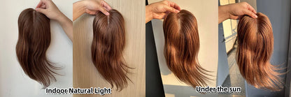 14” Human Hair Topper – Straight Mono Lace Base Clip-In Hairpiece for Women