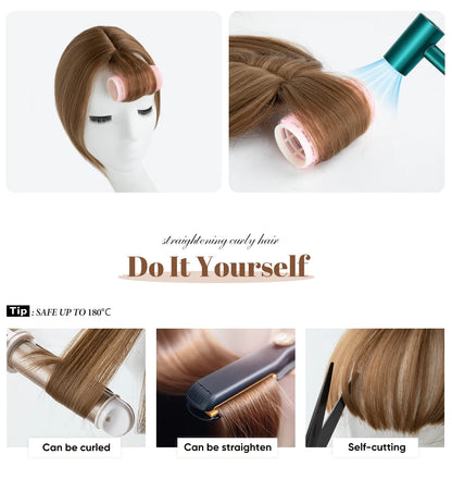 Silkara™ Clip in Hair Topper With Bangs