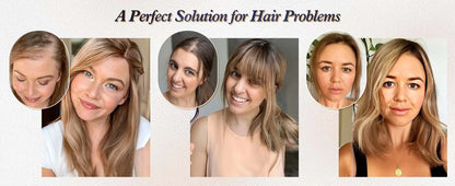 12” Straight Human Hair Topper – Middle Part Swiss Lace Base