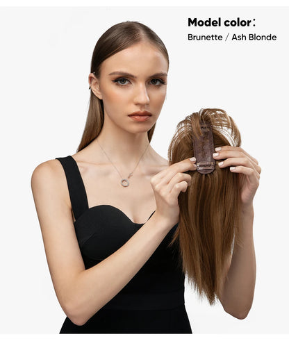 Silkara™ Clip in Hair Topper With Bangs