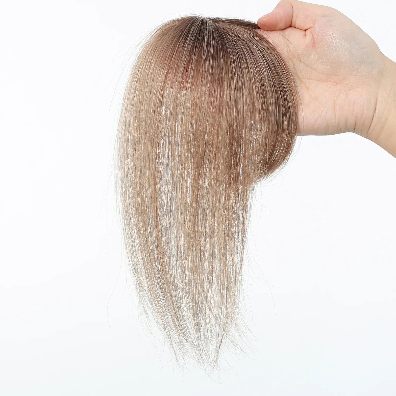 Remy Human Hair Topper with Bangs – Clip-In Silk Base Hairpiece for Thinning Hair | Silkara™