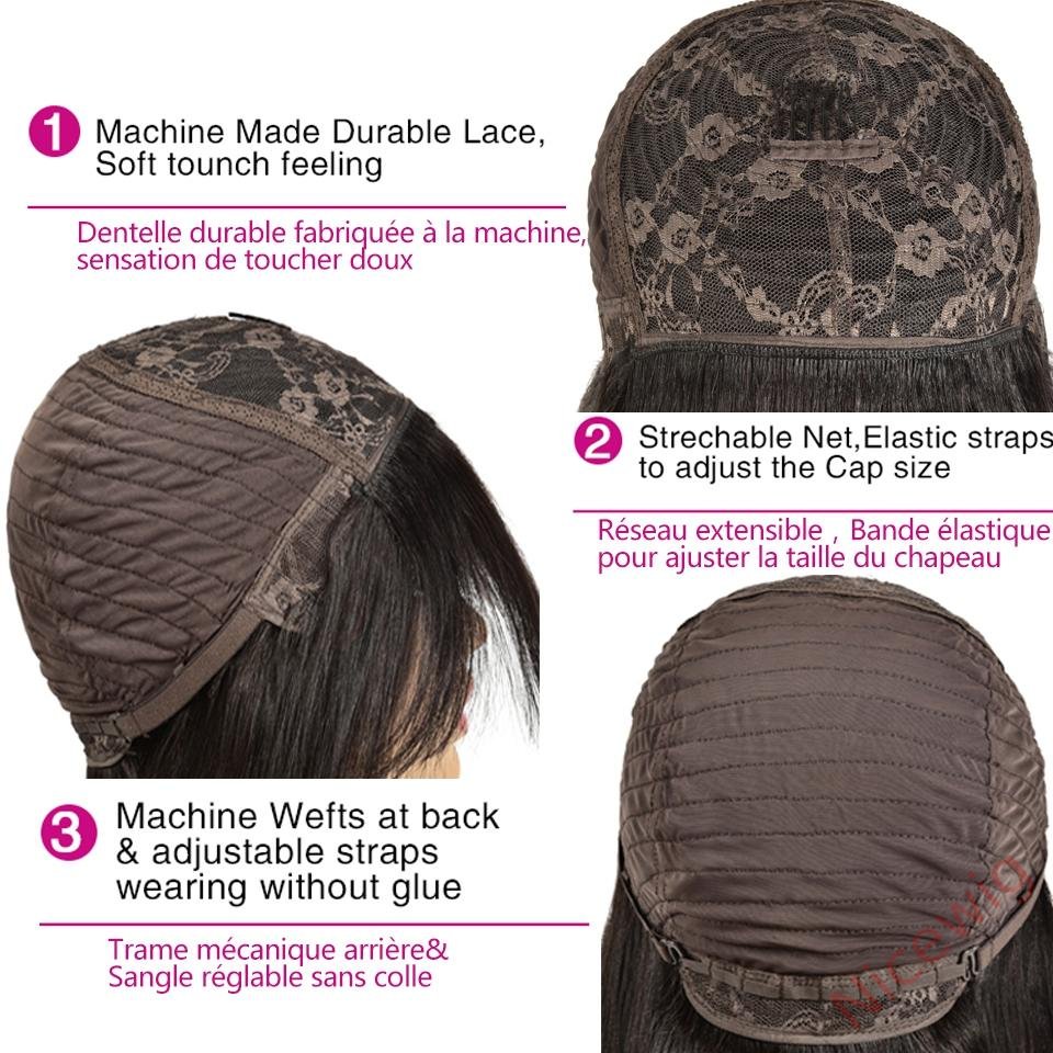 Black Glueless Straight Hair For Women Natural Wig